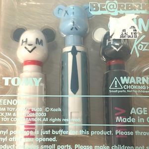 NADSAT PEZ - 3x HMV Kozik Bearbrick Candy Dispensers, Rare, 2003, Pez-Style